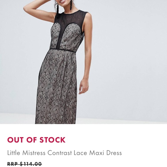 NWT • ASOS LITTLE MISTRESS Sleeveless Lace Maxi - Picture 5 of 14